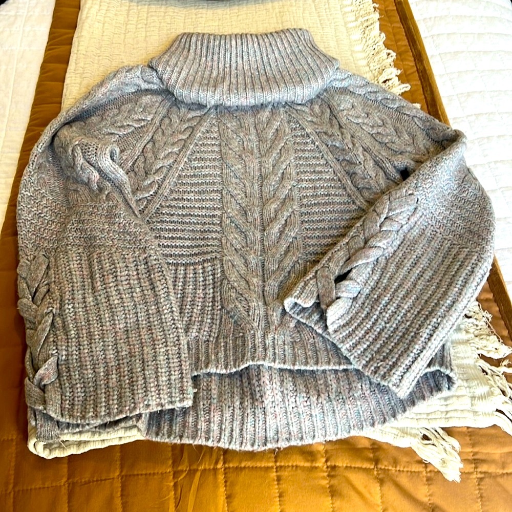 Express Merled Soft Cable Knit in Grey and Pastels